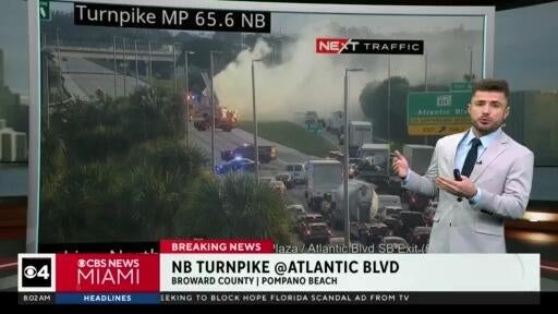 Truck fire shuts down all northbound lanes of Florida’s Turnpike in Pompano Beach — CBS Miami, St. Augustine Community news