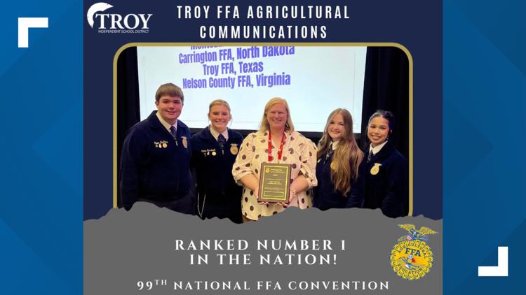 Troy FFA students place first in the nation in Agricultural Communications — KCEN (Central Texas), St. Augustine Schools news