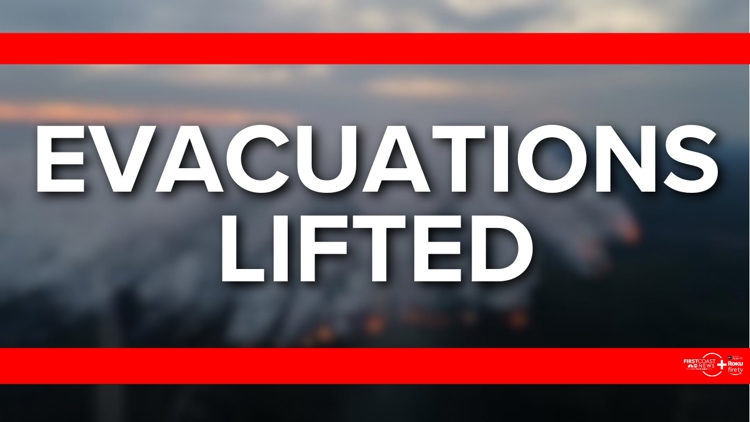 Highway 82 evacuation zones lifted, caution advised.